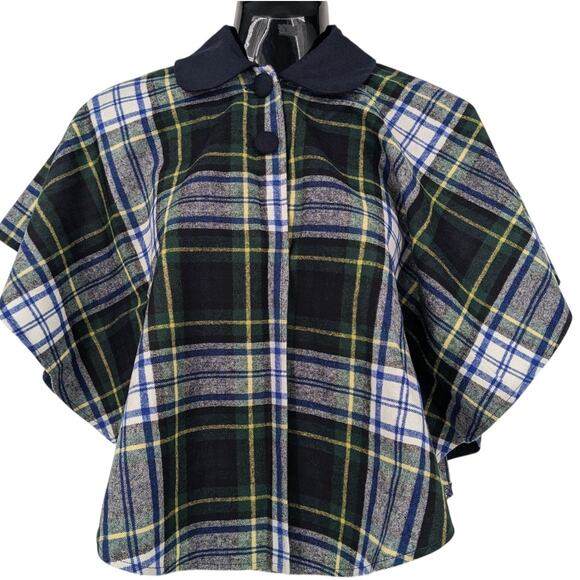 New-with-Tag Vintage O'NEIL of DUBLIN CHILD'S CAPE Irish Wool Blend Tartan Plaid - Picture 2 of 10